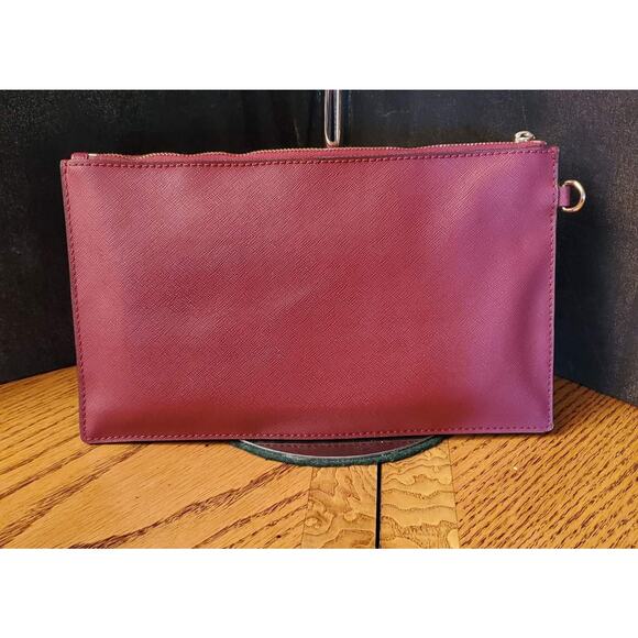 Michael Kors Reversible Tote Burgundy Cream With Matching Leather Insert - Picture 13 of 13